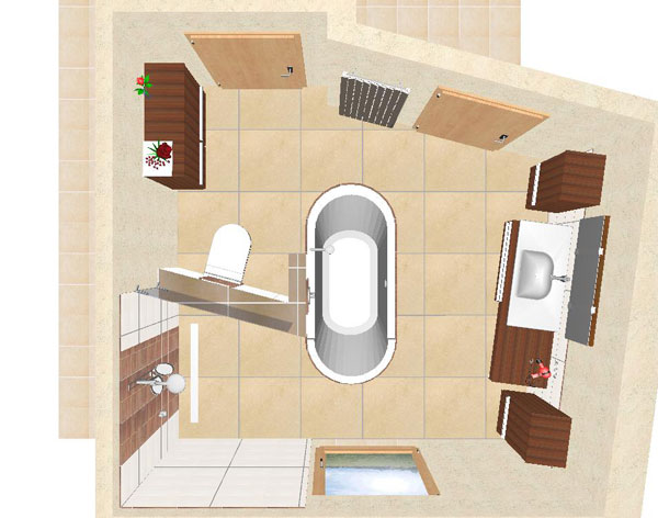 Plan eines Badezimmers